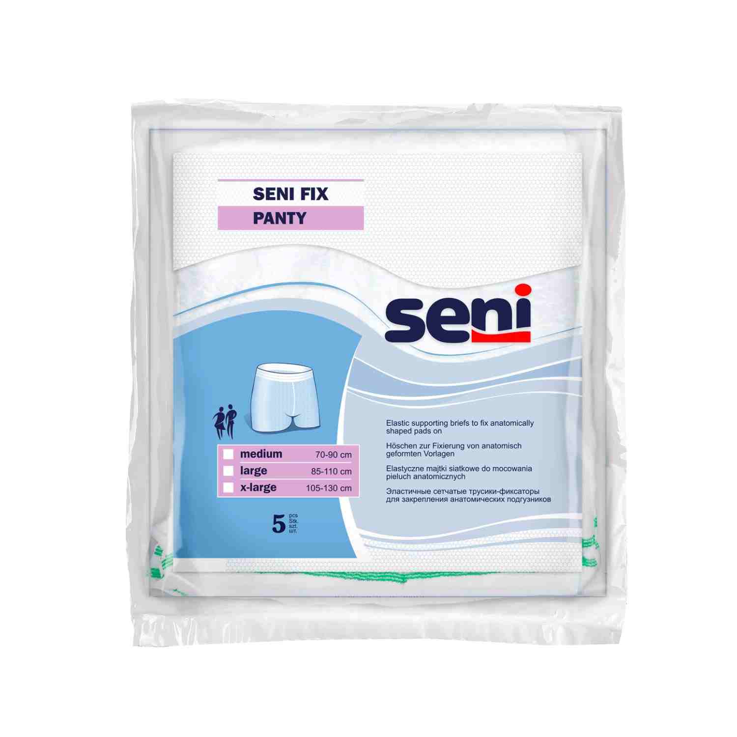 Seni Fix Panty - Elastische Netzhose zur Fixierung von anatomisch geformten Vorlagen, 5 St.